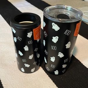 Halloween Rae Dunn ghost tumbler and koozie bundle